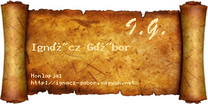 Ignácz Gábor névjegykártya